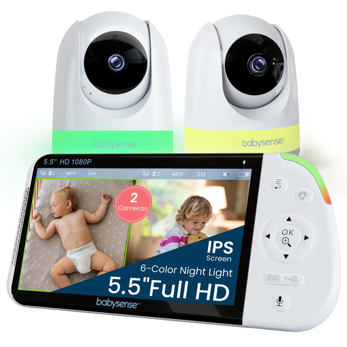 Babysense Full HD 5.5" Split Screen Baby Monitor with 2 Cameras Review